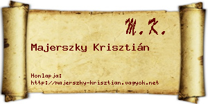 Majerszky Krisztián névjegykártya